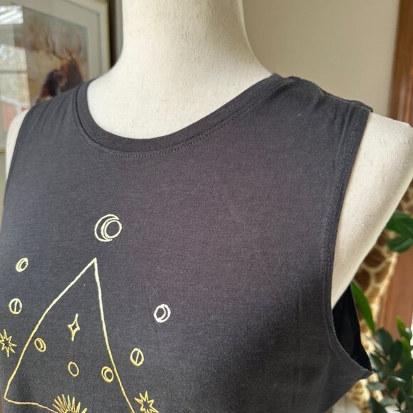 Spiritual Gangster Tank, Black with Gold, L, EUC - Picture 2 of 9
